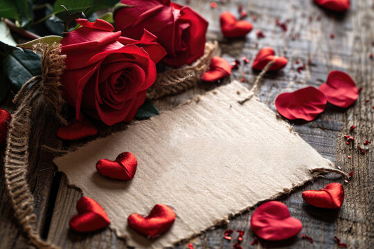 A backdrop adorned with romantic gestures and traditions, providing ample empty space for personalized text or messages