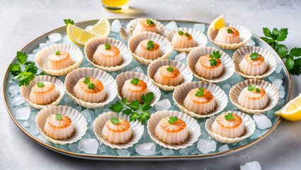 Delicious Scallops Plate with Lemons - Culinary Elegance