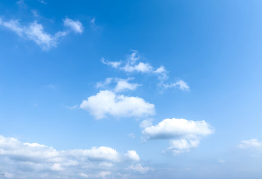 White cloudy blue summer sky