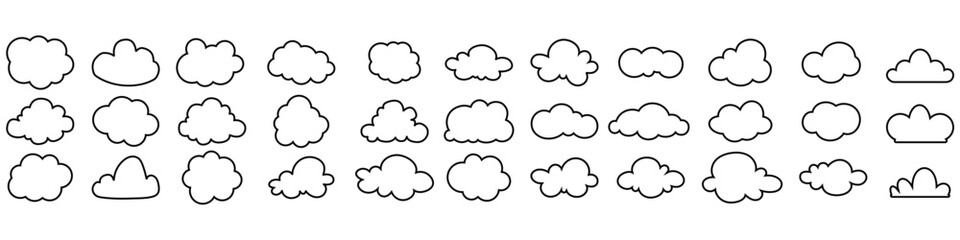 Toy cloud icon vector set. Baby clouds illustration sign collection. Cloud symbol or logo.
