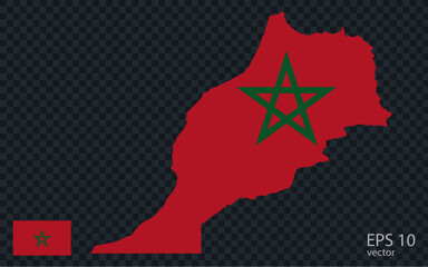 Vector map of Morocco. Vector design isolated on grey background.
