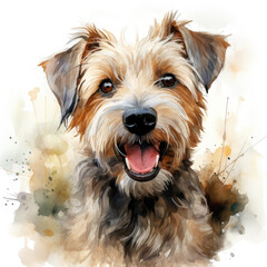 watercolor Glen of Imaal Terrier clipart, Generative Ai