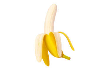 Fresh raw yellow banana isolated.