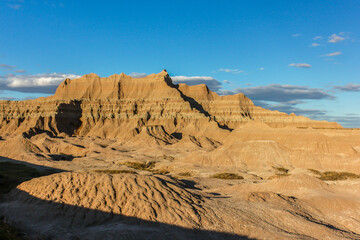 Overview of part of the Badlands in South Dakota, United States.
