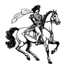 Toussaint Louverture riding a horse outline