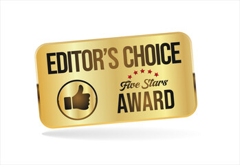 Editors choice golden badge on white background 