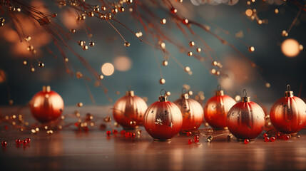 Chinese new year 2024 banner copy space background with oriental Chinese red and gold lanterns on beautiful bokeh background for festive season