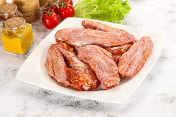Marinated Duck wings for barbecue