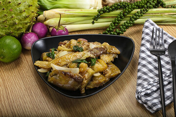 Roasted Thai eggplant with onion