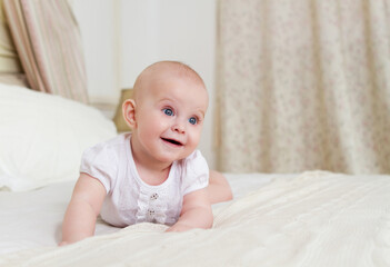 Portrait of the six month old baby indoor