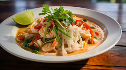 Thai-style Crab Curry with Rice Noodles
