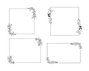 Hand-drawn illustration of the flower borders 