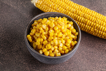 Marinated corn in the bowl