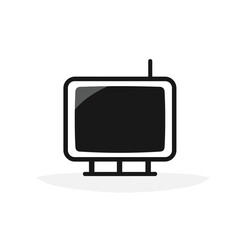 Retro tv screen interface icon of multimedia or television app vector design