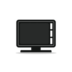 Retro tv screen interface icon of multimedia or television app vector design