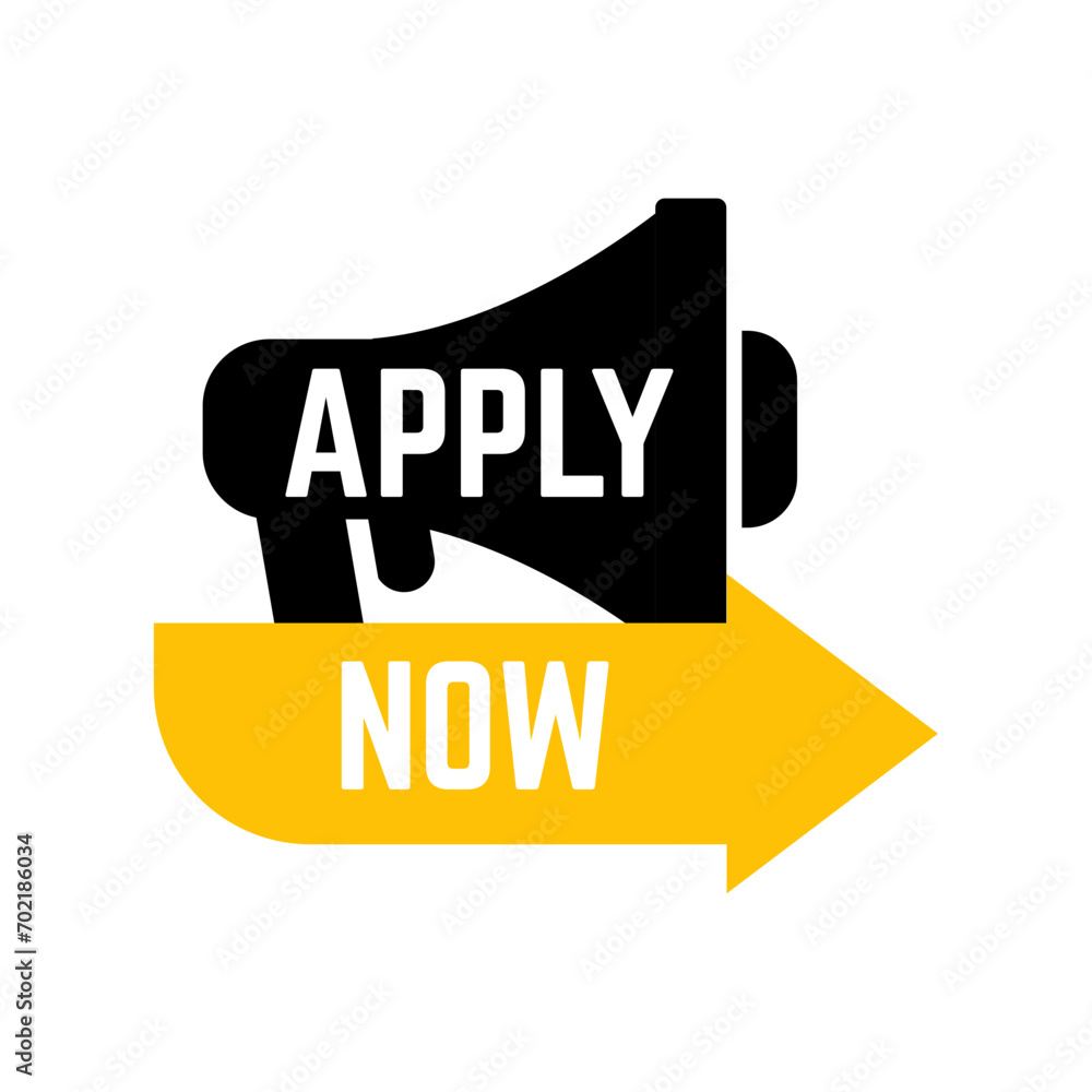 Poster apply now job submit button icon. vector apply now button.