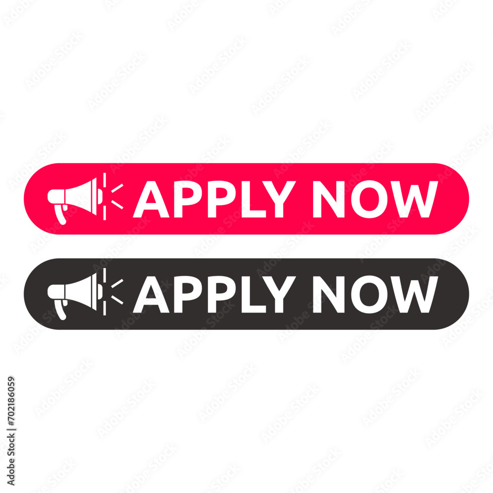 Poster apply now job submit button icon. vector apply now button.