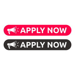 Apply now job submit button icon. Vector apply now button.