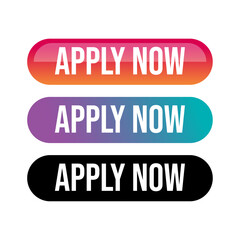 Apply now job submit button icon. Vector apply now button.