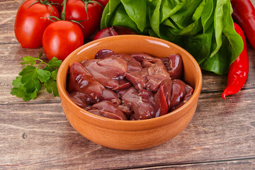 Raw chicken liver for cooking