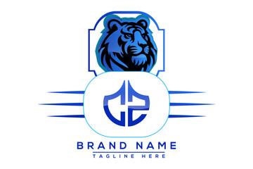 Tiger CZ Blue logo Design. Vector logo design for business.