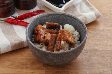 Roasred eel with steamed rice
