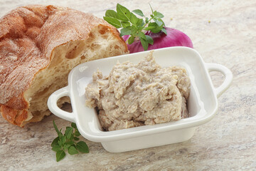 Jewish traditional cuisine herring mousse Forsmak