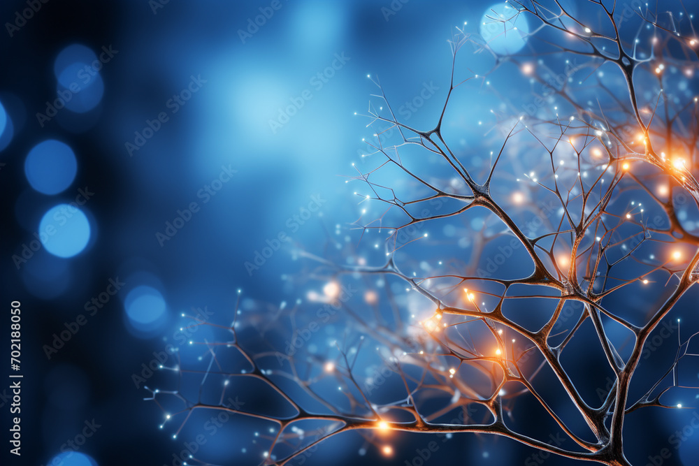 Poster A visually dynamic abstraction of interconnected neurons, depicting the complexity and beauty of the human brain.