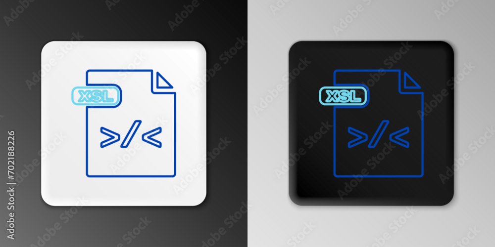 Poster line xsl file document. download xsl button icon isolated on grey background. excel file symbol. col