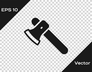 Black Wooden axe icon isolated on transparent background. Lumberjack axe.  Vector