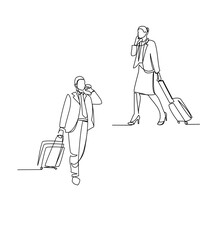 People drawn in line art style