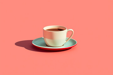 A sleek and minimalistic pixel art representation of a coffee cup, blending retro aesthetics with modern simplicity.