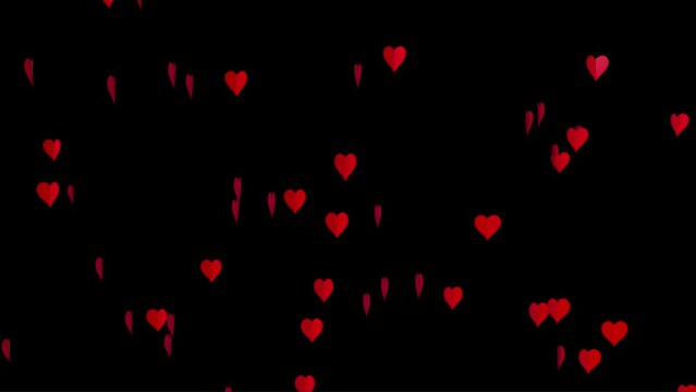 Heart butterflies flying up and away off screen. Simple valentines day animated clip with an alpha channel for easy background removal. 