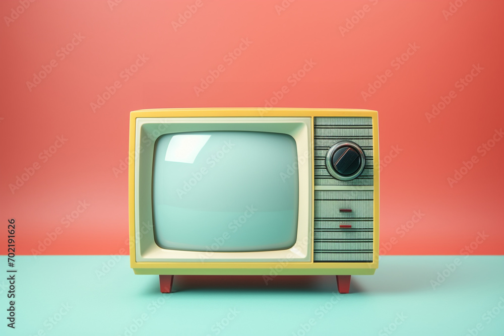 Leinwandbilder a minimalistic pixel art representation of a retro television set, focusing on simplicity in enterta