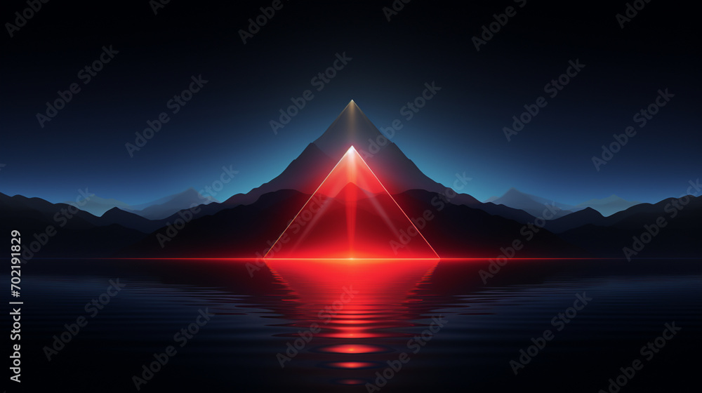 Leinwandbilder Clean and minimal pixel art featuring an abstract triangle wave, showcasing simplicity and visual intrigue.