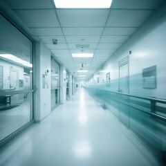 Naklejka na ściany i meble In Motion: Hospital Interior Captured in Blur