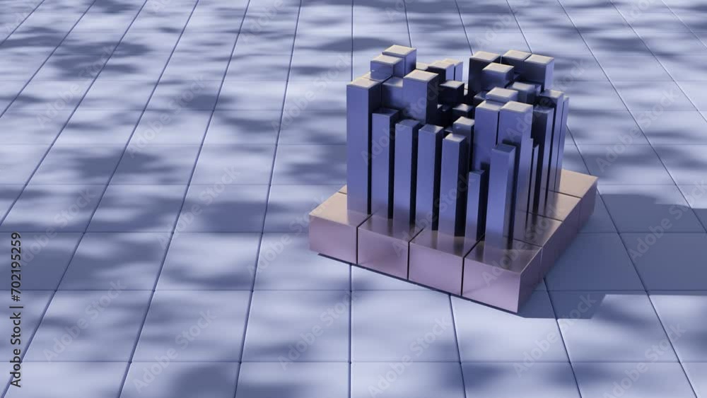 Poster a 3d pie chart icon floating above a soft lavender background, representing data analytics and busin