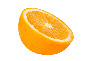 Fresh juicy orange cut in half. Isolated