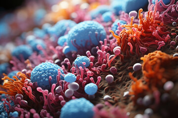 A depiction of the gut flora's role in synthesizing vitamins.