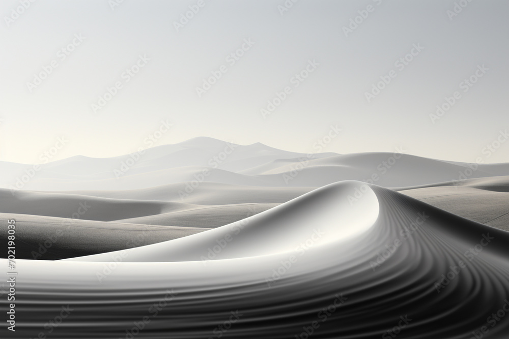 Poster minimalist lines and curves representing rolling hills.