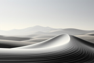 Minimalist lines and curves representing rolling hills.