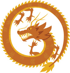 Vector chinese japanese dragon symbol