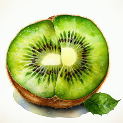 watercolor kiwifruit clipart, Generative Ai