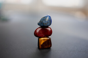 Balanced Harmony - A Tower of Polished Gemstones