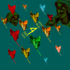 Leafs created like butterflies. 2