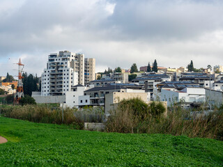  View of the city of Migdal Ha Emek, Migdal Haemek in northern Israel