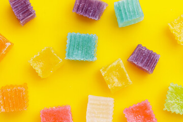 Colorful crispy jelly. Thai sweet dessert
