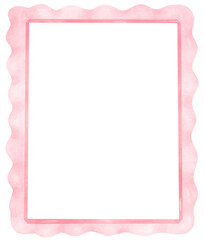 Pink Coquette frame rectangle shape aesthetic watercolor © Natsicha