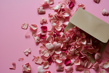 Elegant Envelope Adorned with Petals: Romantic Gesture