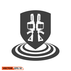 Grenade lanucher shield icon vector graphic of template 